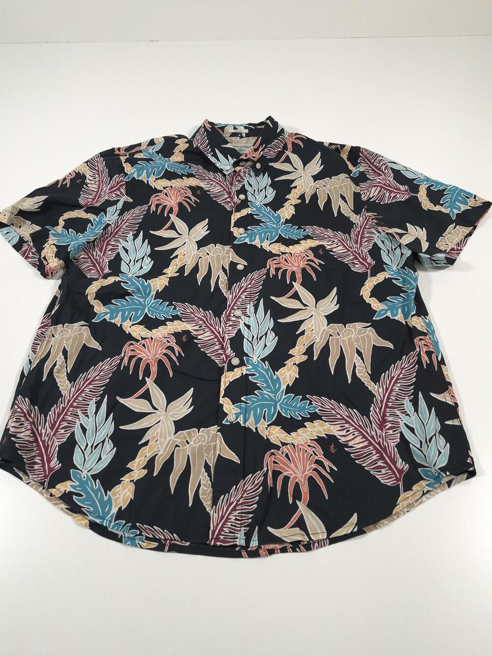 Reyn Spooner Shirt Mens M Multicolor Floral Hawaiian Slim Short Sleeve Button Up